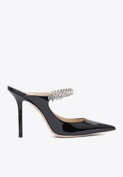 Jimmy Choo Bing 100 Patent Leather Mules In Black
