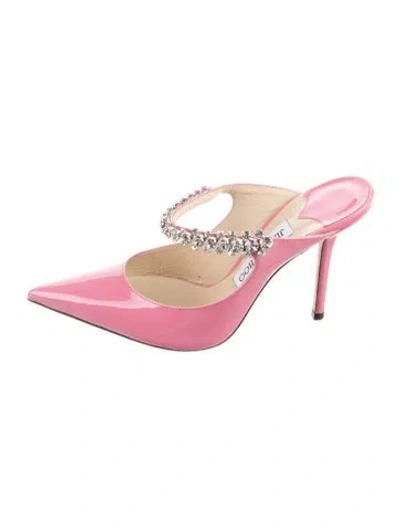 Pre-owned Jimmy Choo Bing 100 Patent Leather Mules In Pink