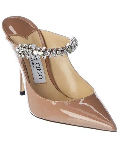 Jimmy Choo Bing 100 Patent Pump In Beige