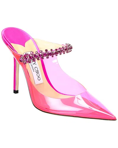 JIMMY CHOO BING 100 PLEXI & SATIN PUMP