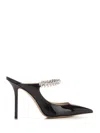 Jimmy Choo Bing 100 Crystal-embellished Patent-leather Mules