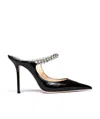 Jimmy Choo Women Bing 100 Crystals Patent Leather Mules In Black