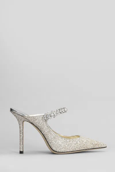 Jimmy Choo Bing 100 Pumps In Gold Glitter