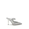 Jimmy Choo 100mm Bing Crystal-embellished Mules In Gray