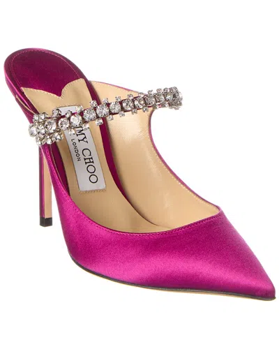 Jimmy Choo Bing 100 Satin Mule In Red