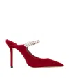 Jimmy Choo 100mm Bing Embellished Velvet Mule Pumps In Red