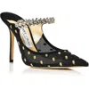 Jimmy Choo Bing 100 Womens Rhinestone Pointed Toe Mules In Black