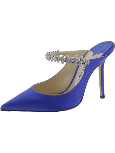 Jimmy Choo Bing 100 Womens Rhinestone Pointed Toe Mules In Multi