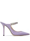 Jimmy Choo Bing 100 Patent Lilac Mules In Purple