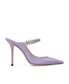 Jimmy Choo Bing 100 Patent Lilac Mules In Purple