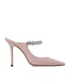 Jimmy Choo Lizard-embossed Leather Bing 65 Mules In Nude