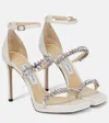 Jimmy Choo Bing 105 Crystal-embellished Sandals In Latte