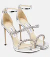 Jimmy Choo Bing Crystal-embellished Leather Sandals In Silver