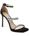 Jimmy Choo Black Bing Sandals With Crustal Embellishment In Black