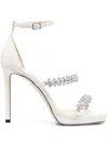 Jimmy Choo Bing Crystal-embellished Leather Sandals In White