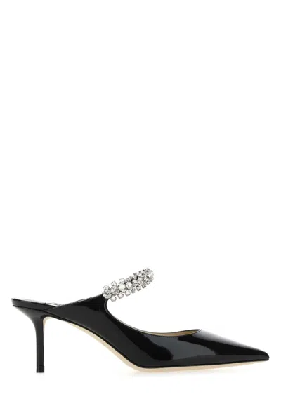 Jimmy Choo Black Leather Bing 65 Mules