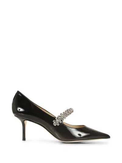Jimmy Choo Bing 65 Black Patent-leather Pumps With Crystals In Purple