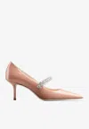 Jimmy Choo Bing 65 Crystal-embellished Pumps In Patent Leather In Pink