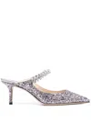 Jimmy Choo Embellished Fabric Bing 65 Slingbacks