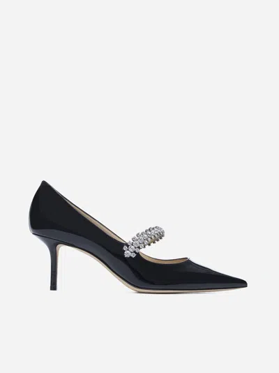 JIMMY CHOO BING 65 CRYSTALS PATENT LEATHER PUMPS