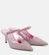 Jimmy Choo Bing 65 Glittered Leather Mules In Pink