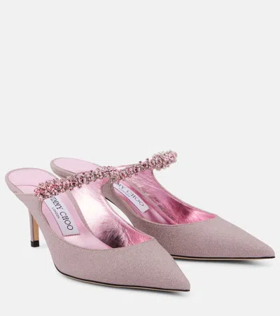 JIMMY CHOO BING 65 EMBELLISHED MULES