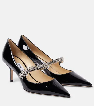 Jimmy Choo Bing 65mm Crystal-embellished Patent-leather Pumps In Black
