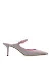 Jimmy Choo Bing 65 Glittered Leather Mules In Light Pink