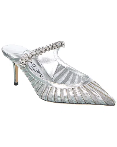 Jimmy Choo Bing 65 Leather & Mesh Pump In Silver