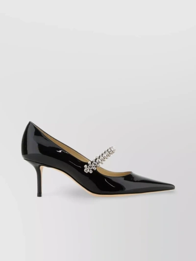 Jimmy Choo Bing 65 Leather Pumps With Jewel Embellishment In Black