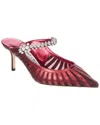 Jimmy Choo Bing 65 Mesh & Leather Mule In Red