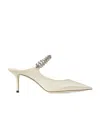Jimmy Choo Bing 65 Crystal-embellished Mules In Cream Leather In White