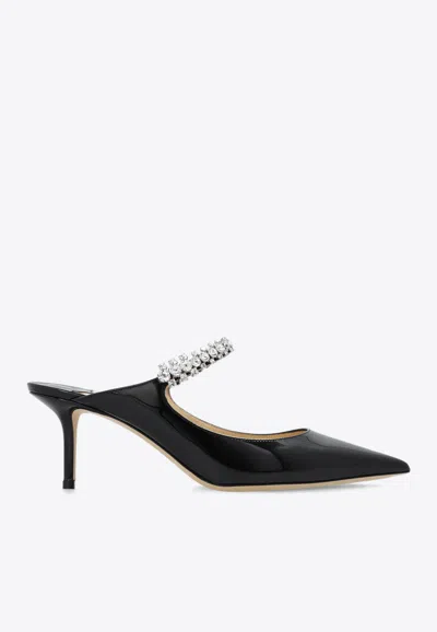 Jimmy Choo Bing 65 Patent Leather Mules In Black