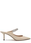 Jimmy Choo Bing 65 Crystal-embellished Mules In Cream Leather In White