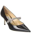 Jimmy Choo Bing 65mm Crystal-embellished Patent-leather Pumps In Black