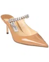 Jimmy Choo Bing 65 Embellished Patent Leather Mules In Brown