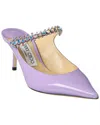 Jimmy Choo Bing 100 Crystal-embellished Mules In Patent Leather In Purple