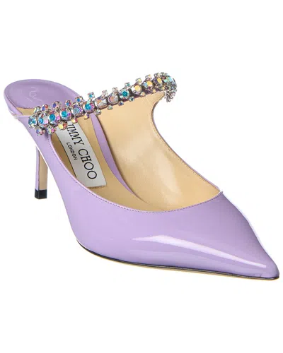 Jimmy Choo Bing 100 Crystal-embellished Mules In Patent Leather In Purple