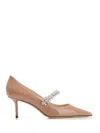 Jimmy Choo Bing 65 Crystal-embellished Pumps In Patent Leather In Pink
