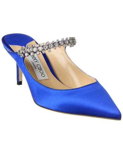 Jimmy Choo Bing 65 Satin Mule In Blue