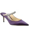 Jimmy Choo Bing 65 Satin Mule In Purple
