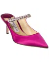 Jimmy Choo Satin Mule With Swarovski Detail In Red