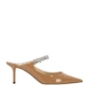 Jimmy Choo Bing 65 Embellished Patent Leather Mules In Brown