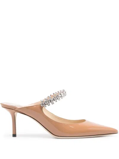 Jimmy Choo Bing 65mm Leather Mules In Neutrals