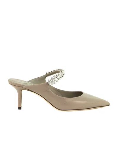 Jimmy Choo Bing 65mm Leather Mules In Nude