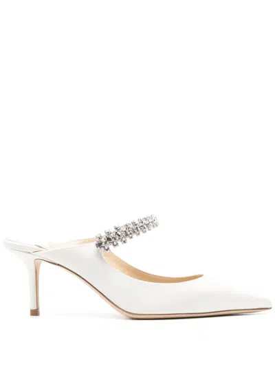 Jimmy Choo Bing 65mm Leather Mules In White