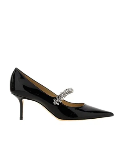 Jimmy Choo Jewel Strap Pointed Toe Pumps In Black