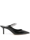 Jimmy Choo Bing 65 Embellished Patent Leather Mules In Black