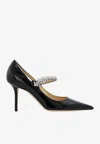 Jimmy Choo Bing 85 Crystal-embellished Pumps In Patent Leather In Multi