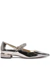 Jimmy Choo Bing Embellished Flat Shoes In Neutrals